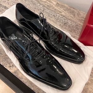 Salvatore Ferragamo Men's Glossy Black Dress Shoes